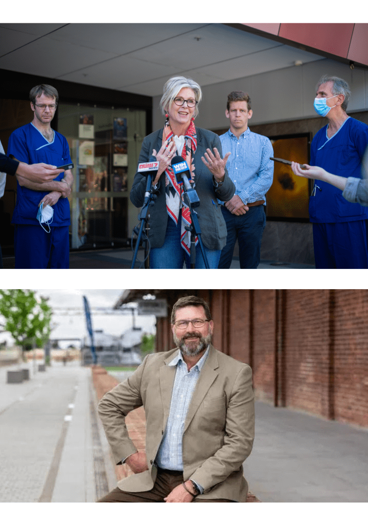 Photo Credit:
helenhaines.org & Bill Tilley: The Weekly Times
Helen Haines MP and Bill Tilley MP